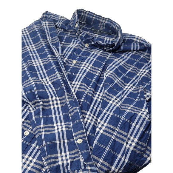 Ralph Lauren Button Down Shirt Size Large Long Sleeve Blue‎ Gray Plaid Logo - Picture 3 of 5